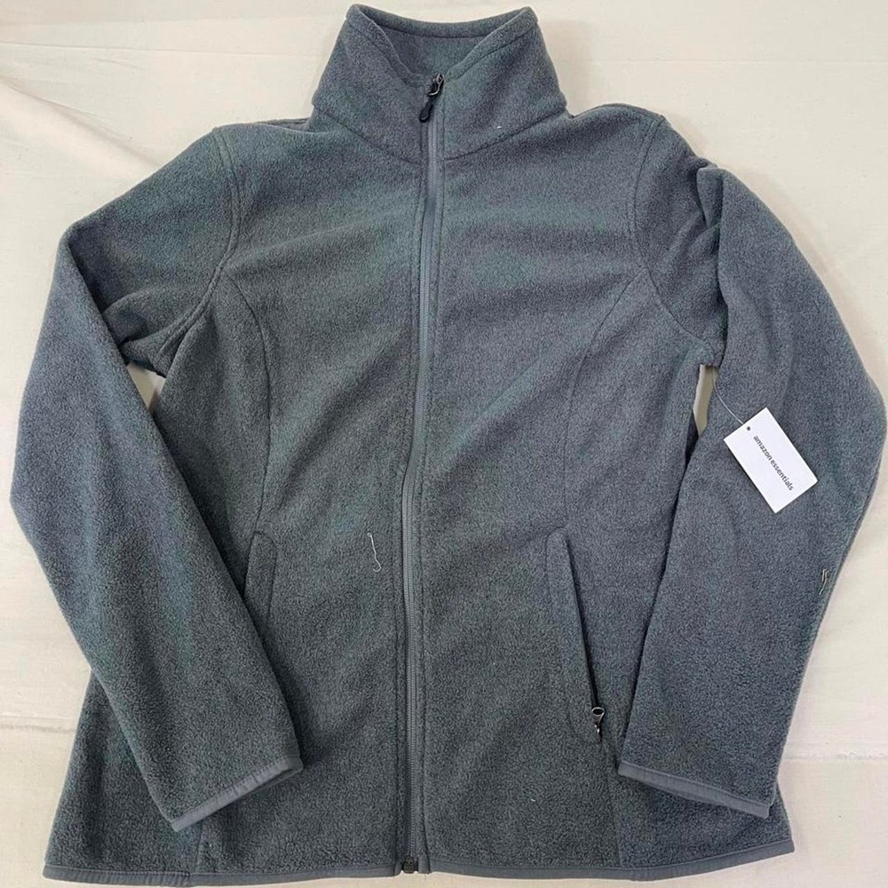 Amazon Essentials gray full-zip fleece jacket